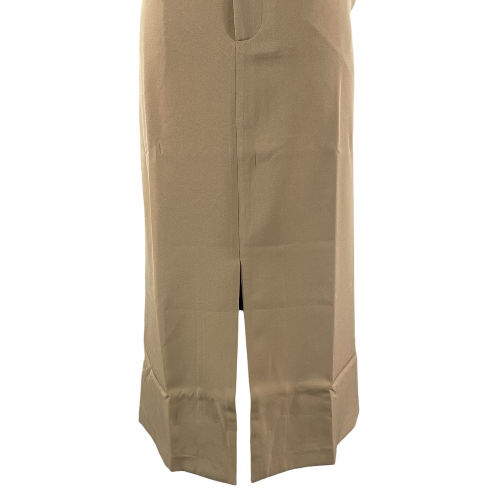Tan, Khaki high waisted tailored skirt, front slit, Midi skirt, size 10,New - Picture 9 of 10
